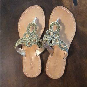 Matisse leather sandals, crystal embellished